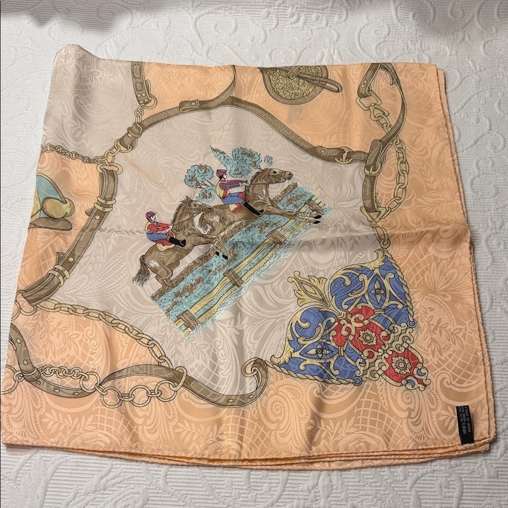 Equestrian Print Silk Scarf
